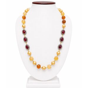 Royal Agate & Shell Pearl Designer Mala Necklace