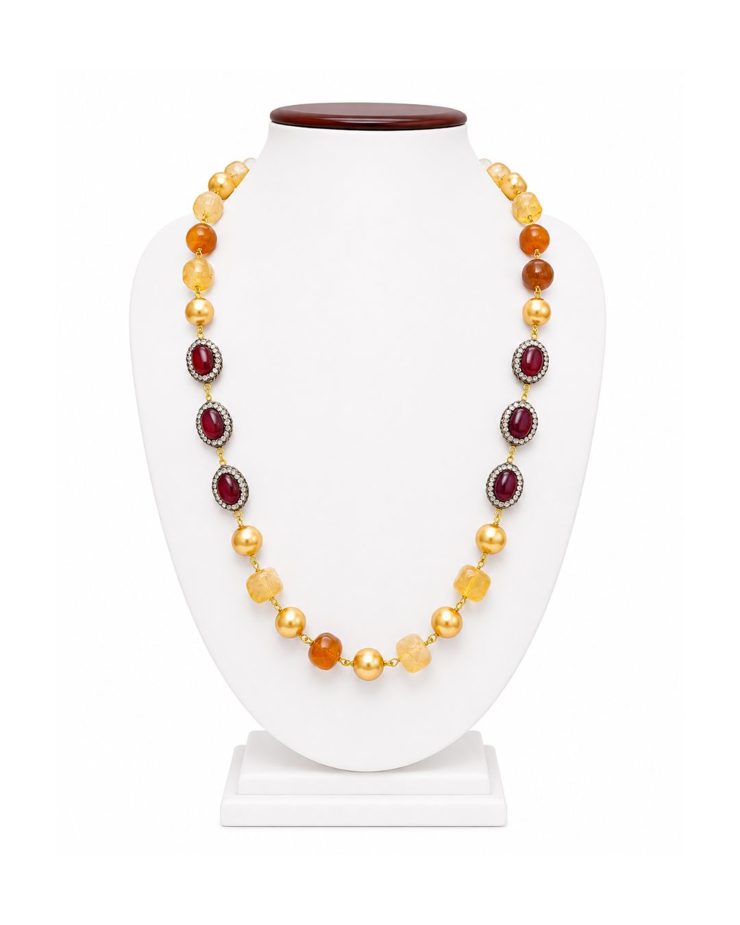 Royal Agate & Shell Pearl Designer Mala Necklace