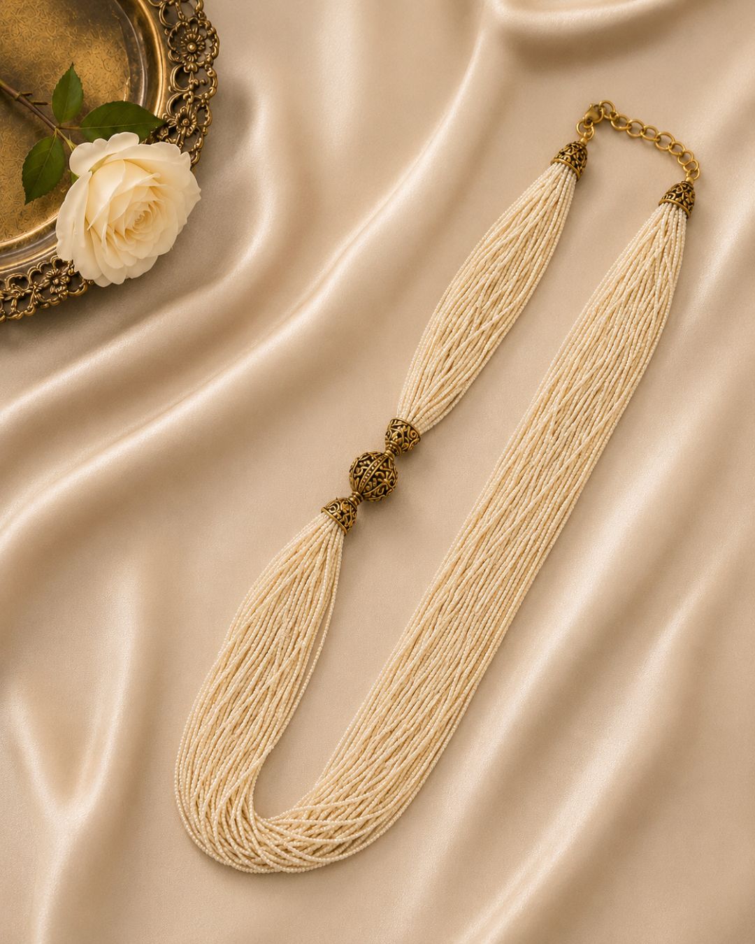 Timeless Hydro Pearl Metal Ball Mala - Image 2